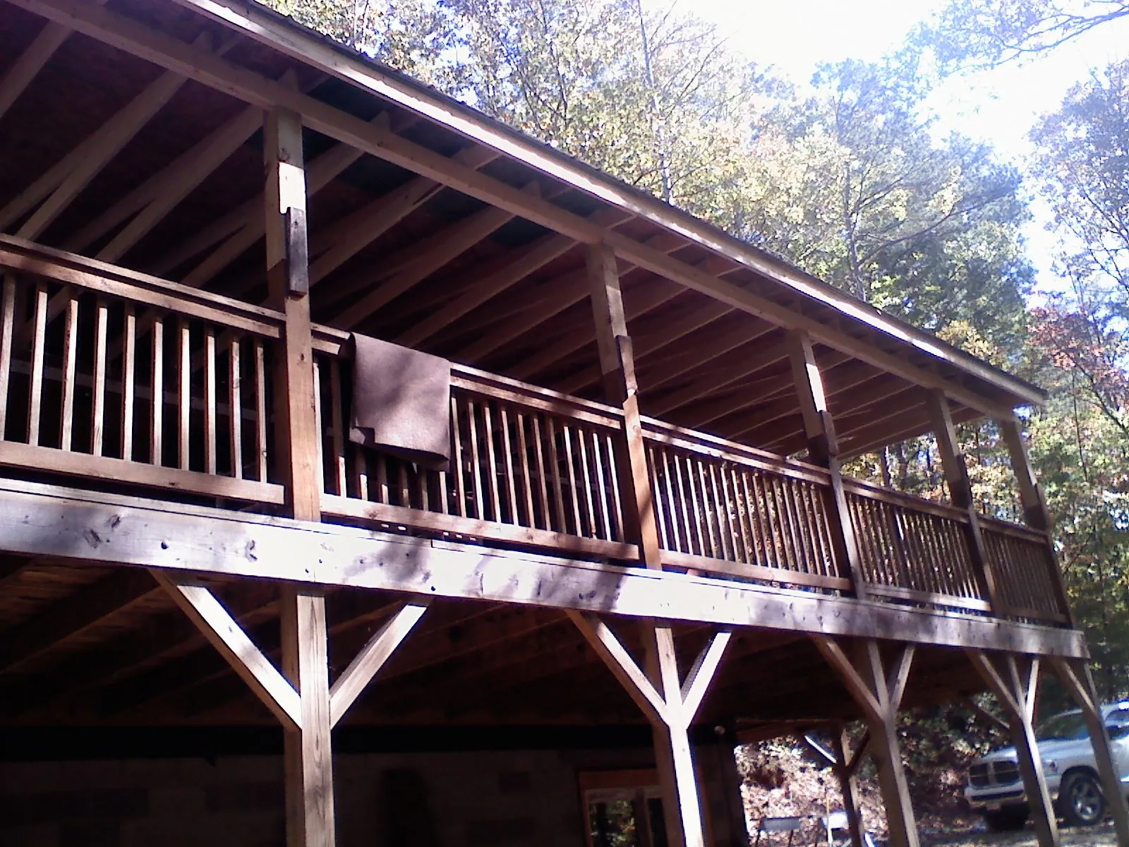 Timber framing under a new elevated porch and deck — Roof Leak Repair in Wise by Roofing Brothers